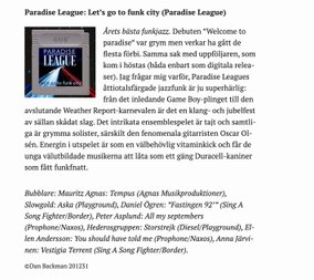 Paradise League lets go to funk city Dan backman bästa album 2020